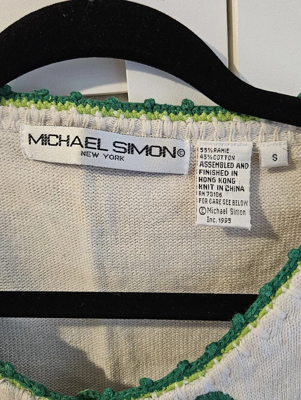 Vintage Michael Simon White Short-Sleeve Watermelon Print Button Cardigan - Picture 6 of 9